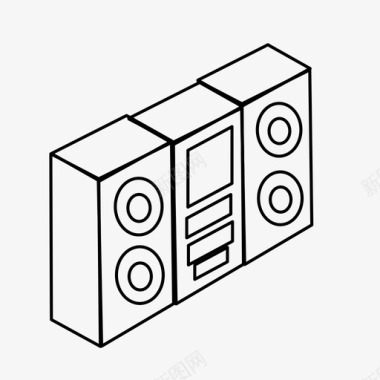 立体标志音响系统立体声系统扬声器图标图标