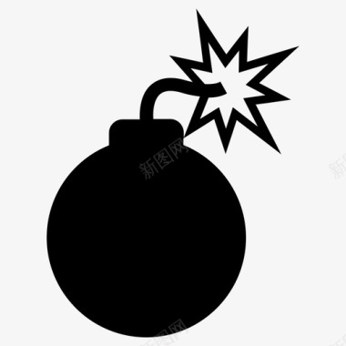 爆炸贴炸弹点燃手榴弹图标图标