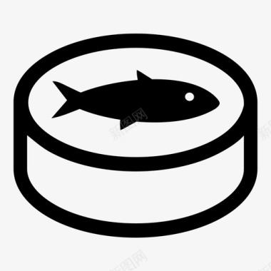 即食腌制海鲜鱼罐头鲑鱼沙丁鱼图标图标