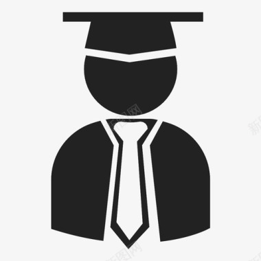 研究生戴着毕业帽戴着斗篷图标图标