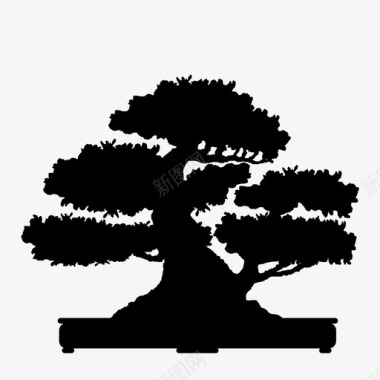 黑橄榄盆景图标图标