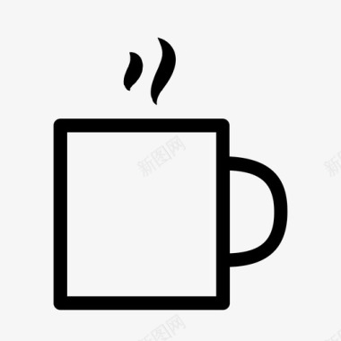 马克杯茶热气腾腾的杯子图标图标