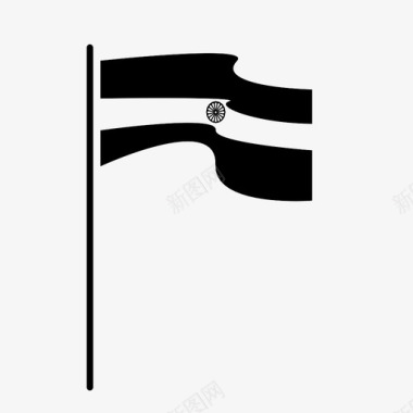 印度国旗国家旗杆图标图标