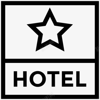 星级一星级酒店旅游线图标图标