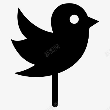 鸟梳羽毛鸟twit社交媒体图标图标