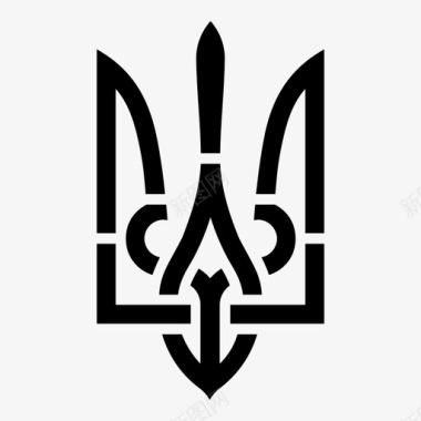 三叉戟盾徽钢印图标图标