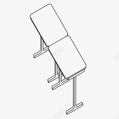 儿童书桌书桌双人学生图标图标