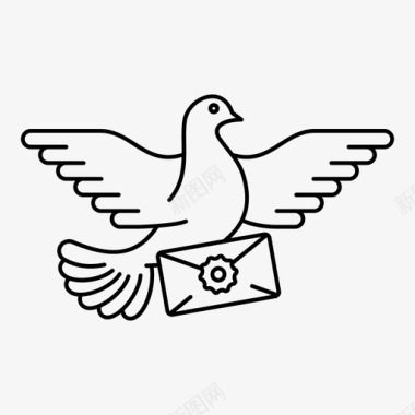 信鸽邮递中世纪图标图标