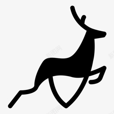 鹿野生动物奔跑图标图标