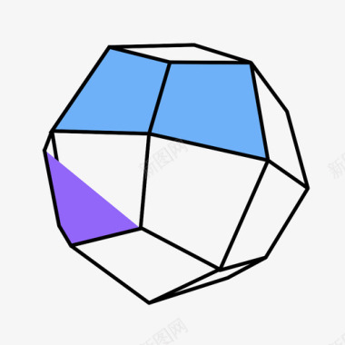 三角形二十面体实心形状图标图标