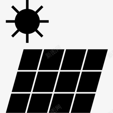 太阳能太阳能电池板光伏电力图标图标