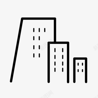 建筑与城市建筑物城市天际线图标图标