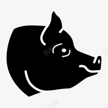 香辣猪脸猪猪肉自然图标图标