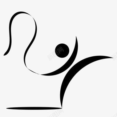 体操运动员丝带艺术舞蹈演员图标图标