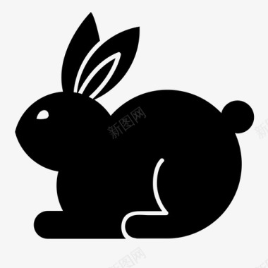 背着彩蛋的兔子兔子小兔子彩蛋图标图标