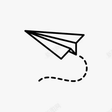 折纸纸飞机痕迹玩具图标图标