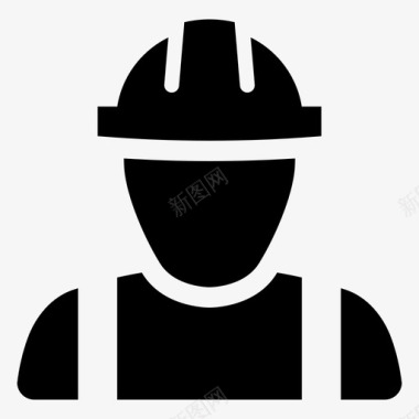 职业和工作安全帽头盔工作图标图标