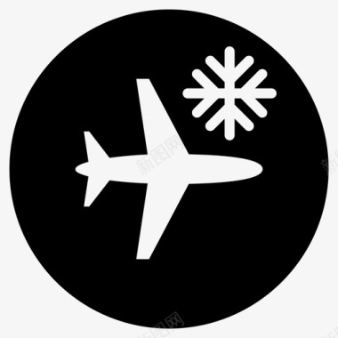 飞机在降雪中飞行图标图标