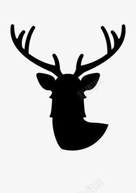 山鹿头动物鹿角图标图标