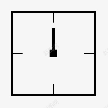 正方形的背景时钟时间秒表图标图标