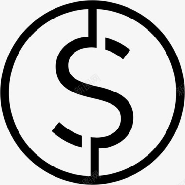 美元符号银行票据图标图标