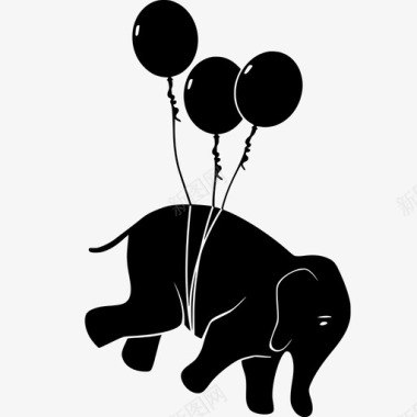 气球漂浮导航大象漂浮动物园图标图标