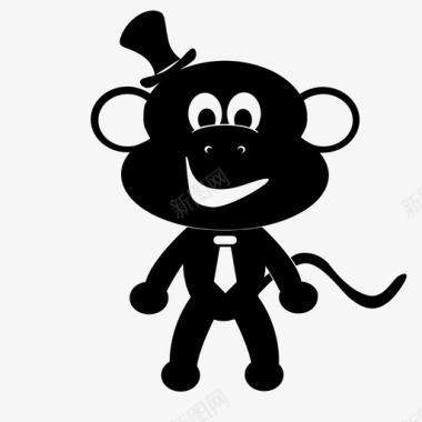 黑猴子花式猴子图标图标