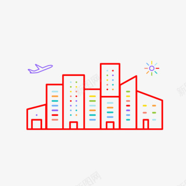 建筑与城市城市天际线建筑物住宅图标图标