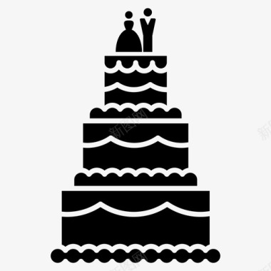蛋糕婚礼三层蛋糕图标图标