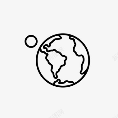 地球和月球外太空行星图标图标