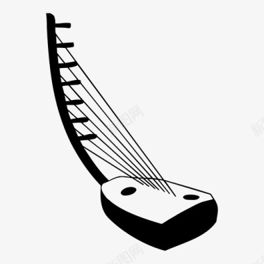 乌干达阿东古传统音乐弦乐图标图标