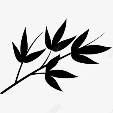 艳丽竹叶茎自然图标图标