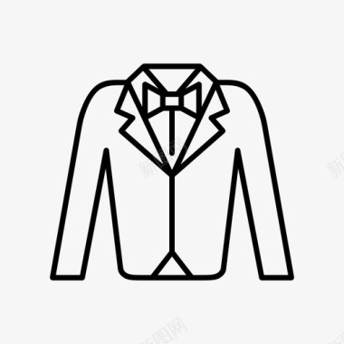 西装夹克黑领带衣柜图标图标
