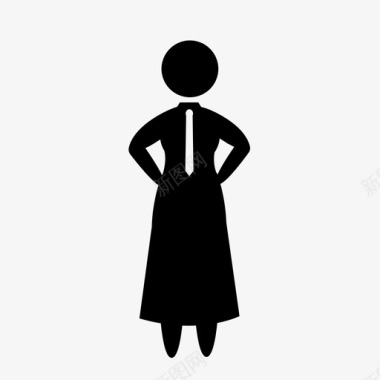 创业底座素材女人工作领带图标图标
