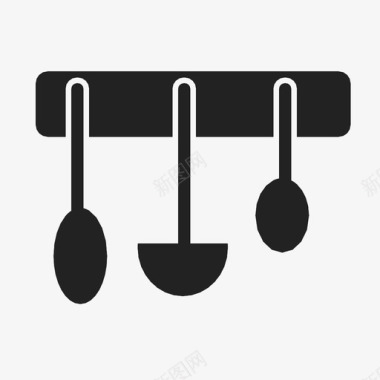 厨房勺子套装图标图标