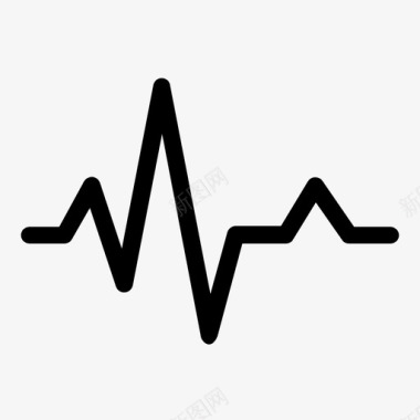 心电图红色心电图活动健康图标图标