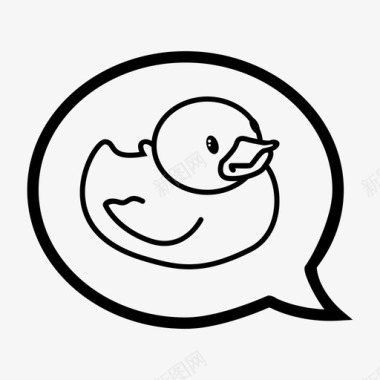 语音泡泡生物鸭子图标图标