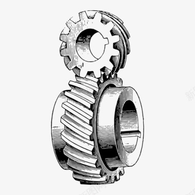 工程类招聘螺旋齿轮工具草图图标图标