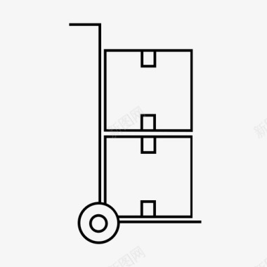 手推车模型手推车产品包裹图标图标