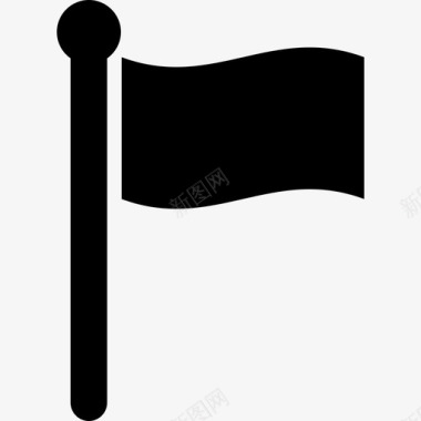 旗杆上的黑布旗子旗子基本应用图标图标