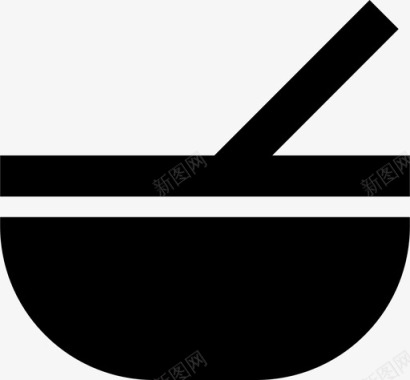 碗和勺子搅拌勺图标图标