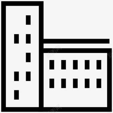 大学标志建筑公寓城市图标图标