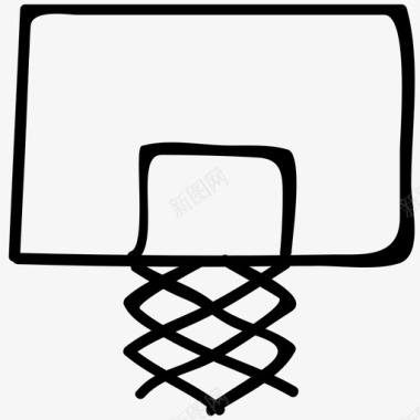 手绘篮球徽章篮球篮健身游戏图标图标