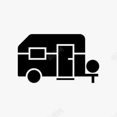拖车移动房屋公路旅行图标图标