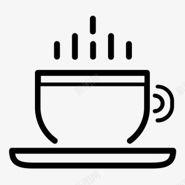 带蒸汽的咖啡杯咖啡套装图标图标