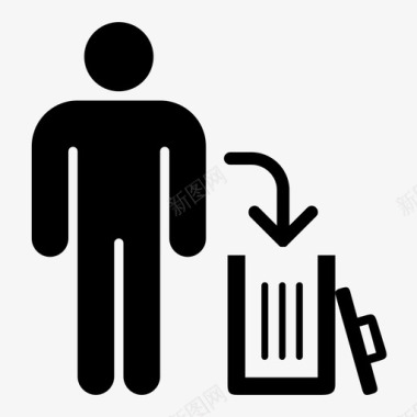 医疗废物标志垃圾桶白色垃圾桶废物图标图标