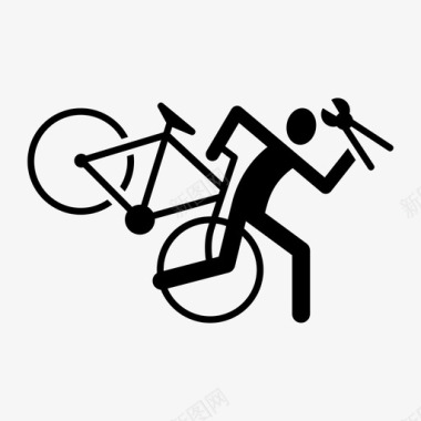 大盗自行车小偷轮子图标图标