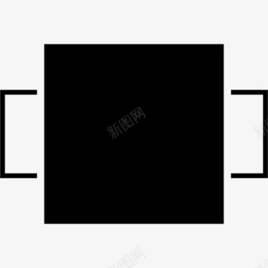 正面黑色方形两侧有矩形图标图标