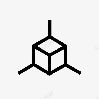 创意四边框立方体冰图表图标图标