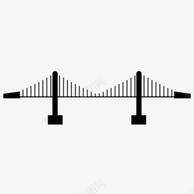 吊桥桥梁建筑悬索图标图标